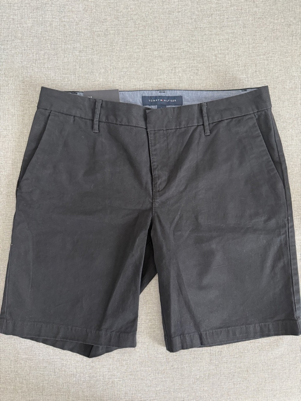 Tommy Hilfiger Black Women's Flat-Front Chino Shorts